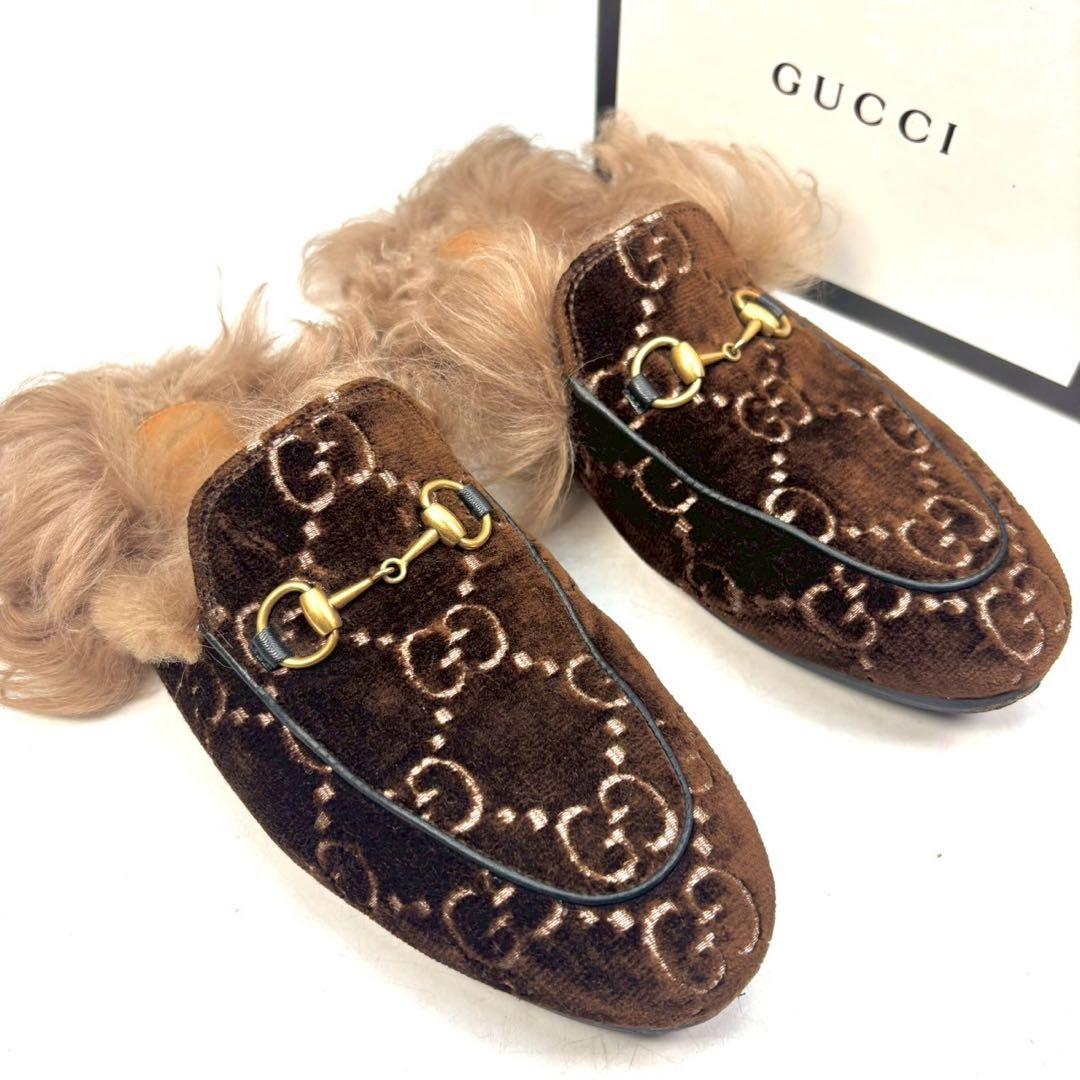 GUCCI グッチ　プリンスタウン　 ミュール　GG ホースビット　37