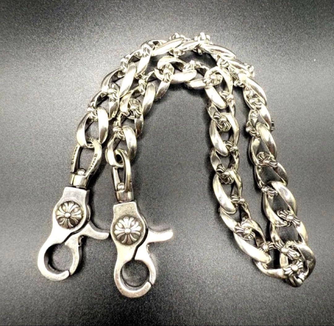 silver925刻印あり　クロスウォレットチェーンタイニーチェーン