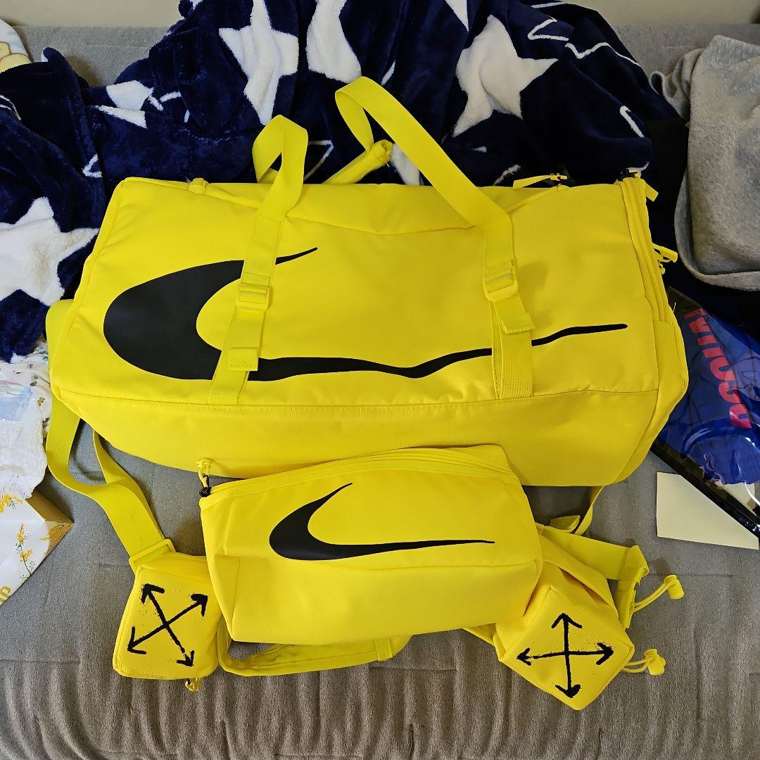 NIKE　Off-White 　イエロー ダッフルバッグ