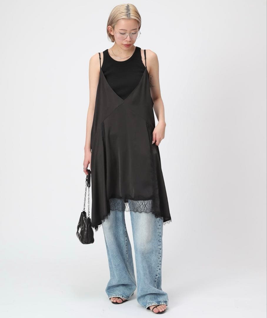 ap studio レースドッキングキャミワンピース