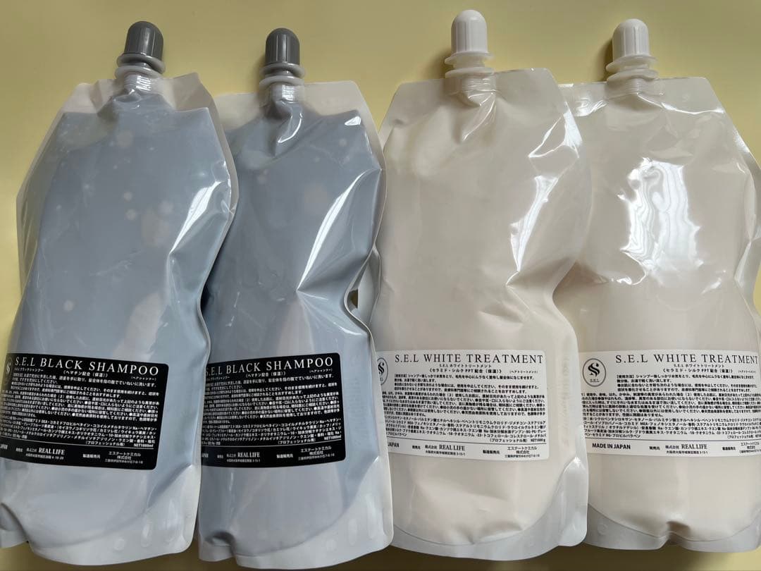 【SEL】ブラックシャンプー&ホワイトトリートメント 詰替（1リットル）2セット