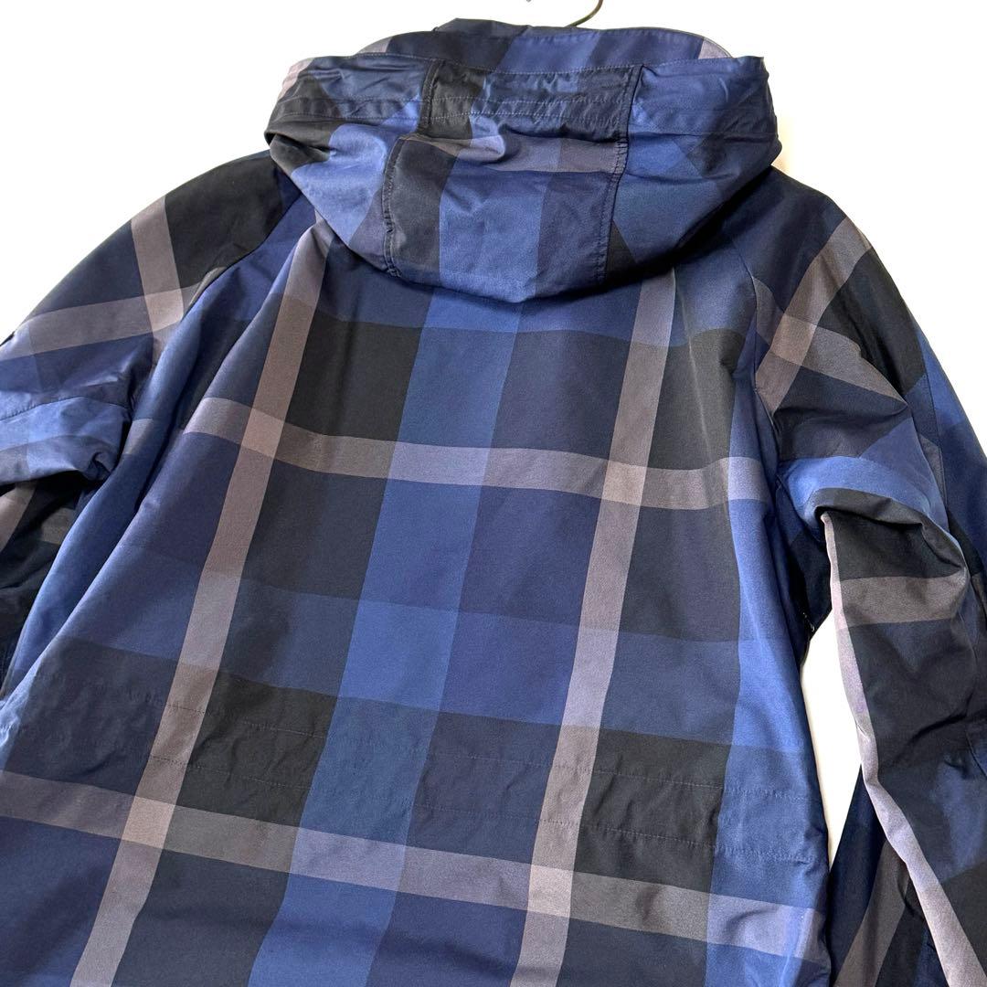 美品 ブラックレーベルクレストブリッジ 撥水 モッズコート チェック フーデッド