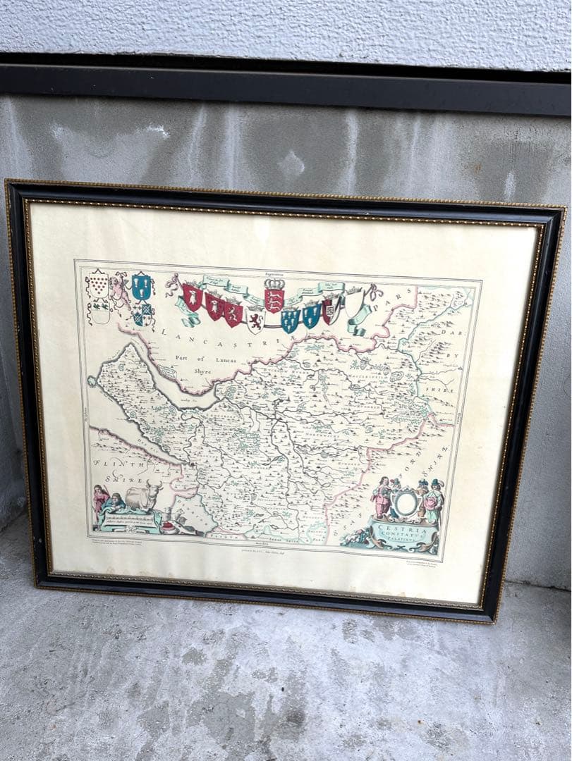 複数購入割引⭕️ アンティーク　フレーム　マップ　地図　ウォールアート　壁掛け