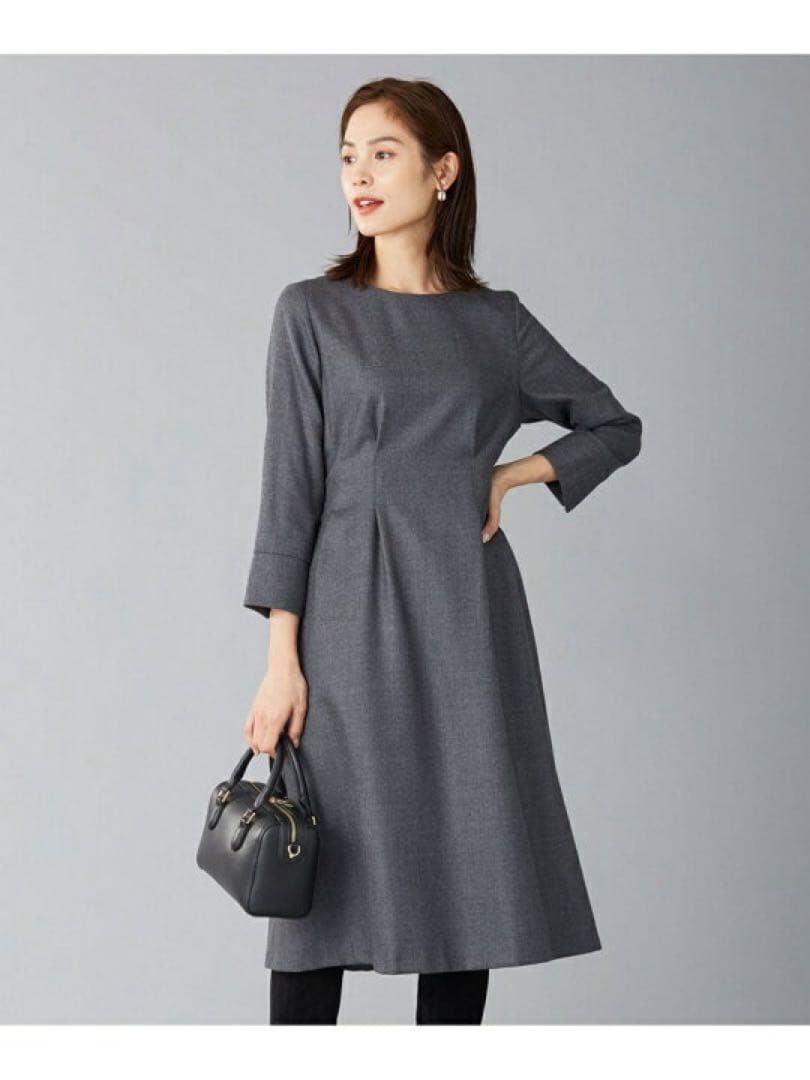 美品 組曲 ウールソフトジョーゼット ワンピース 大きいサイズ 3L