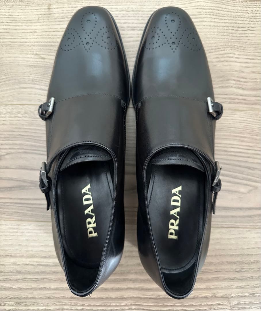 靴 PRADA Double Monk Strap Leather Shoes