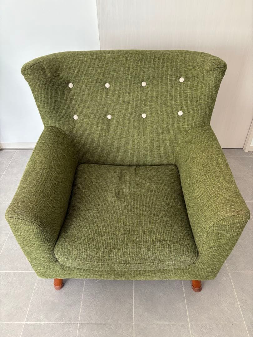 グリーンファブリック 1人掛けソファ 送料込み