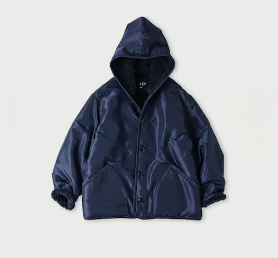 45R 厚ナイロン×ボアの908フードブルゾン リバーシブル