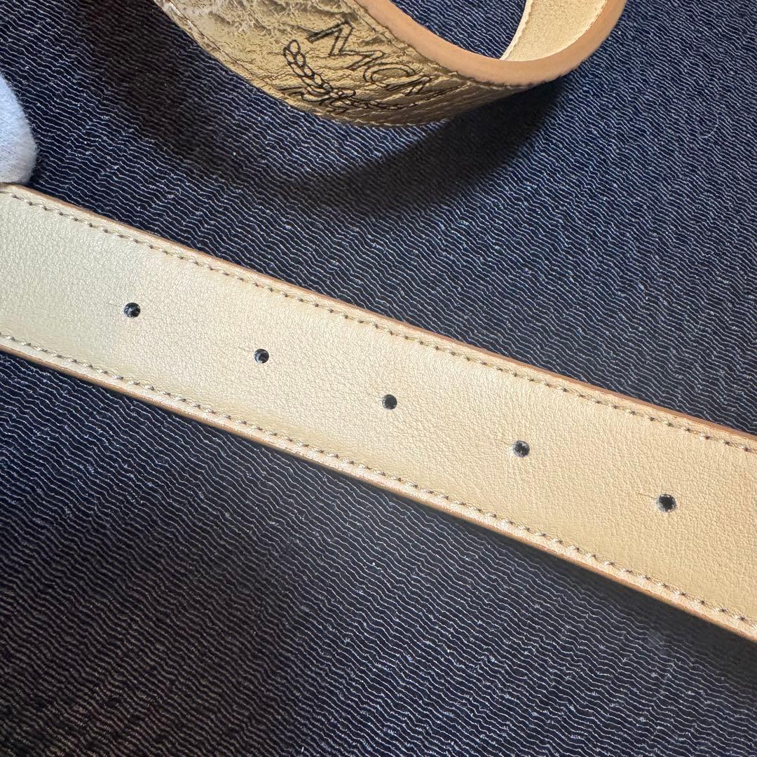 MCM ゴールド レザー ベルト